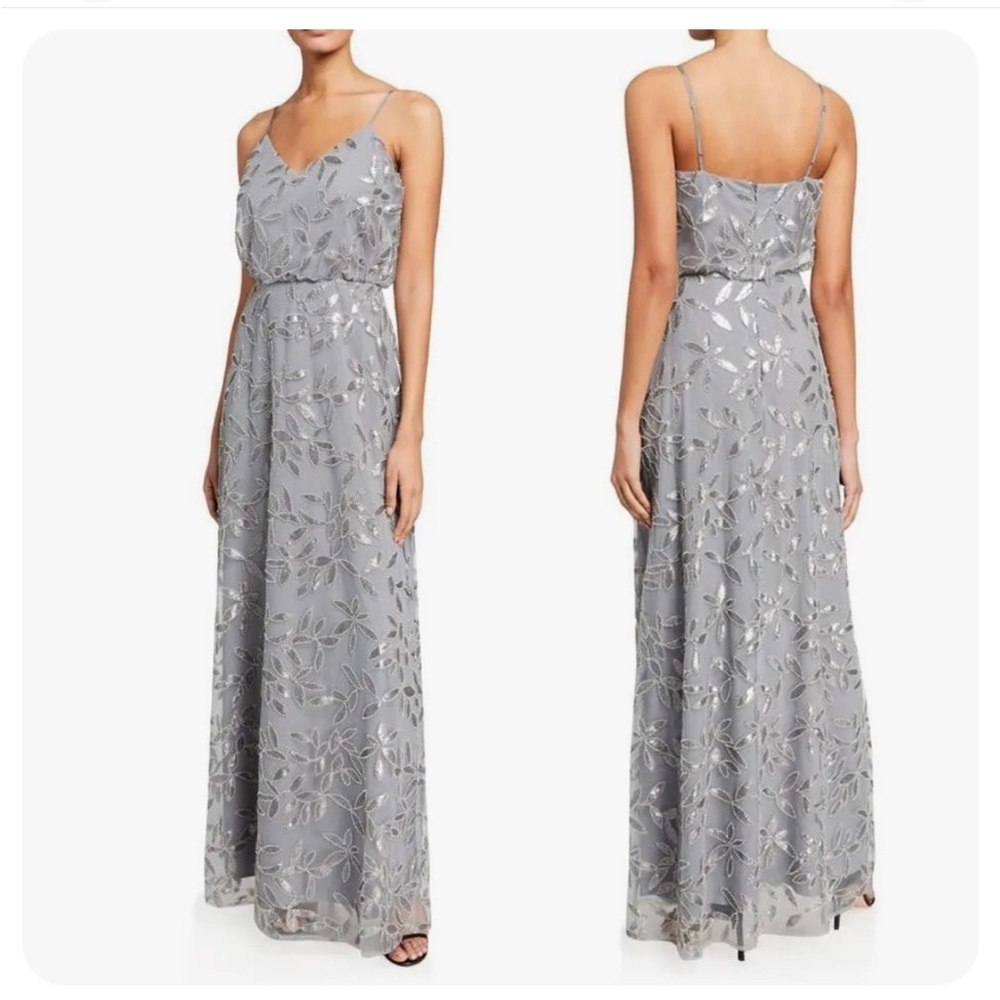 Wayf Gray Floral Maxi Dress